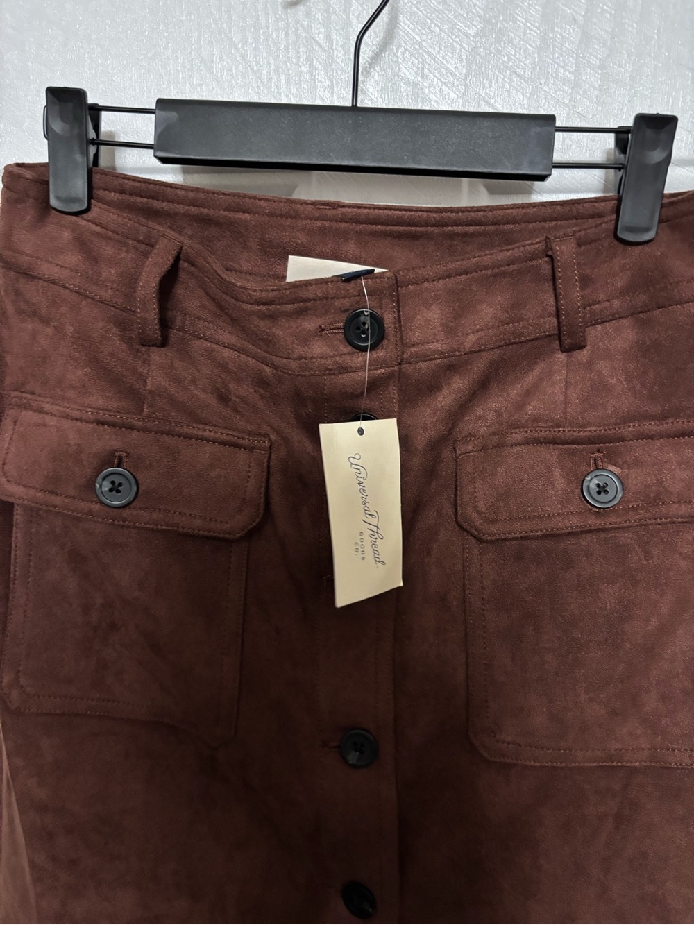Universal Thread Brown Button-Front A-Line Skirt - Picture 6 of 6